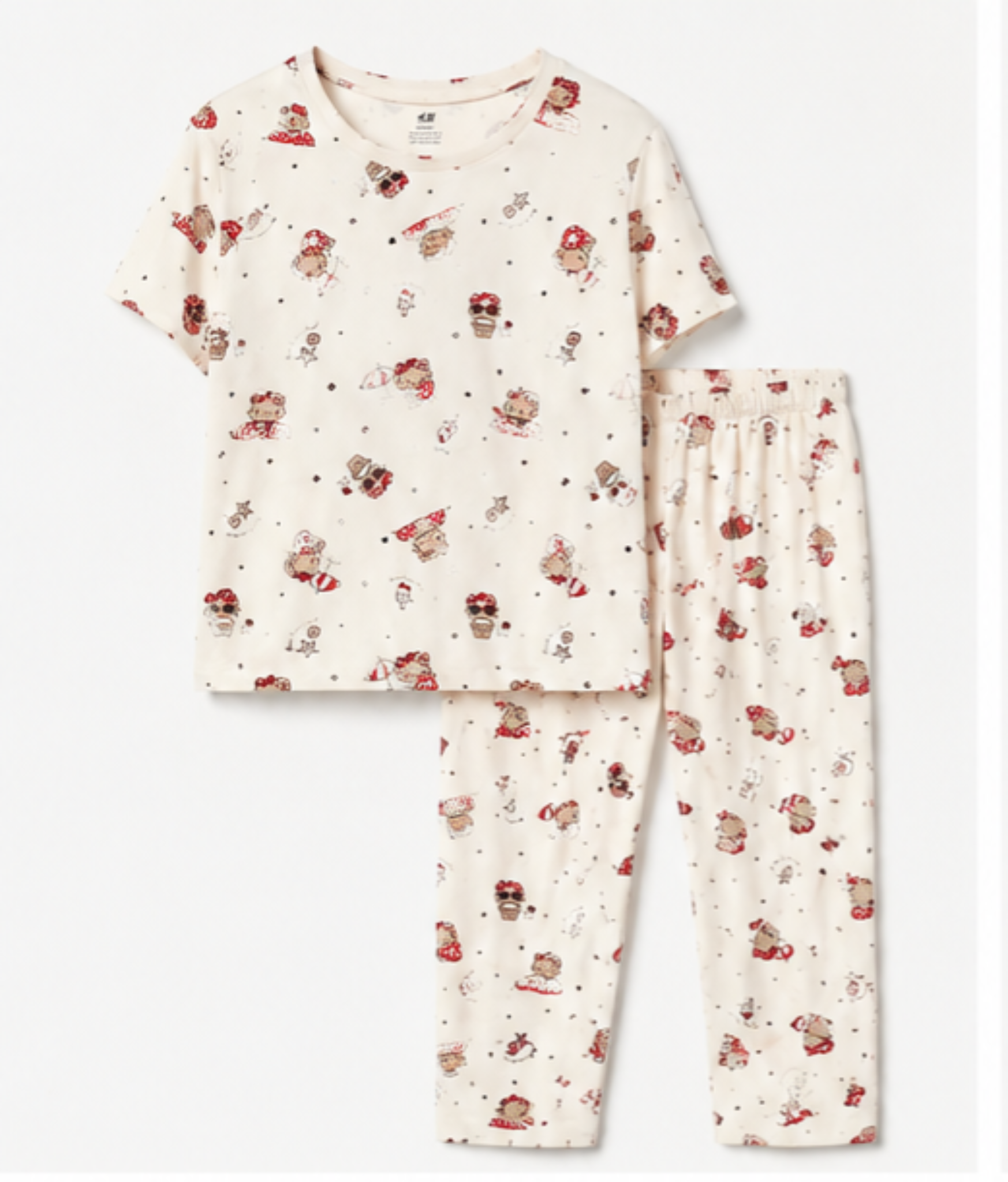ست تیشرت و شلوار کاپری دخترانه برند H&M مدل کیتی لطیف و خنک