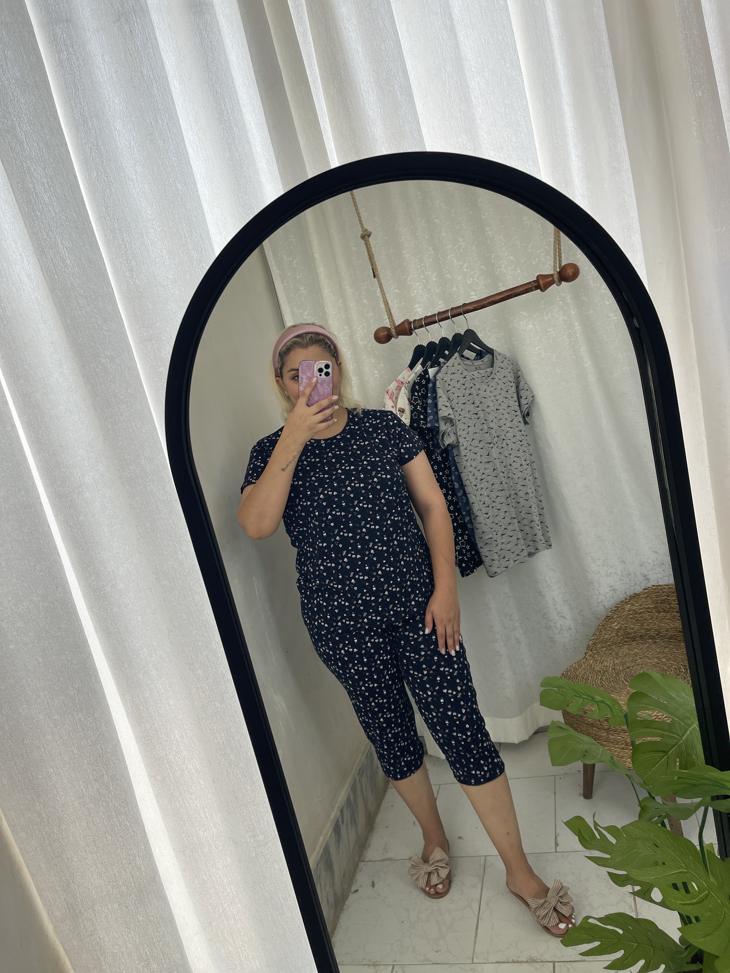 ست تیشرت و شلوارک دخترانه برند H&M مدل طرح دار